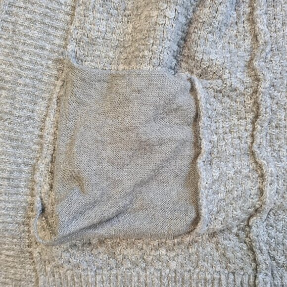 Abercrombie & Fitch Women Cardigan Wool Blend Oversized Long Open Gray w/Pocket - Picture 10 of 13